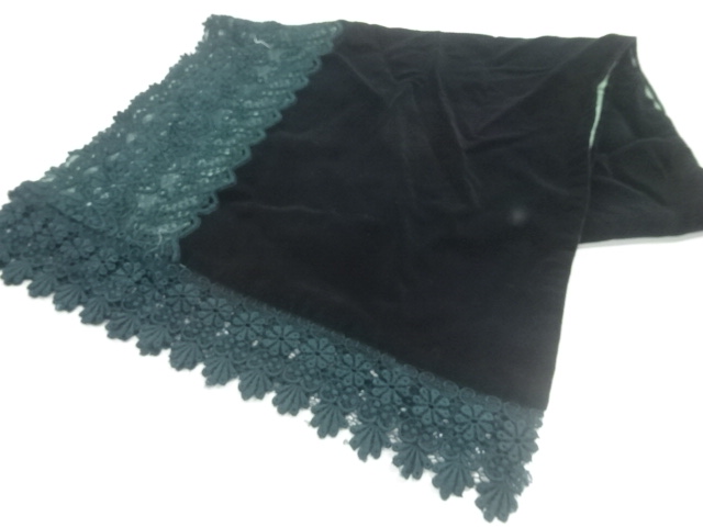 ビロードレース花模様ショール